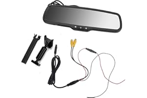 Headerbs Car Rearview Mirror Monitor, 4.3inch Car Rearview Mirror Auto Dimming Monitor With Bracket Black