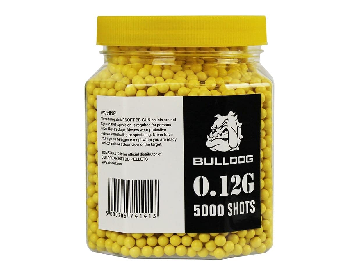 Airsoft High Grade 6mm 0.20g Biodegradable White BB Pellets High Precision Polished BBS 1000,2000,5000,10000 Shots In A Resealable Bag ALLCLEARANCEUK (0.12g BB Yellow 5000)