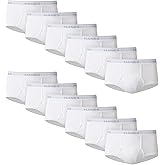 Hanes Men's Underwear Brief Pack, Full Rise Cotton Briefs, Moisture-Wicking Underwear, White, Multi-pack