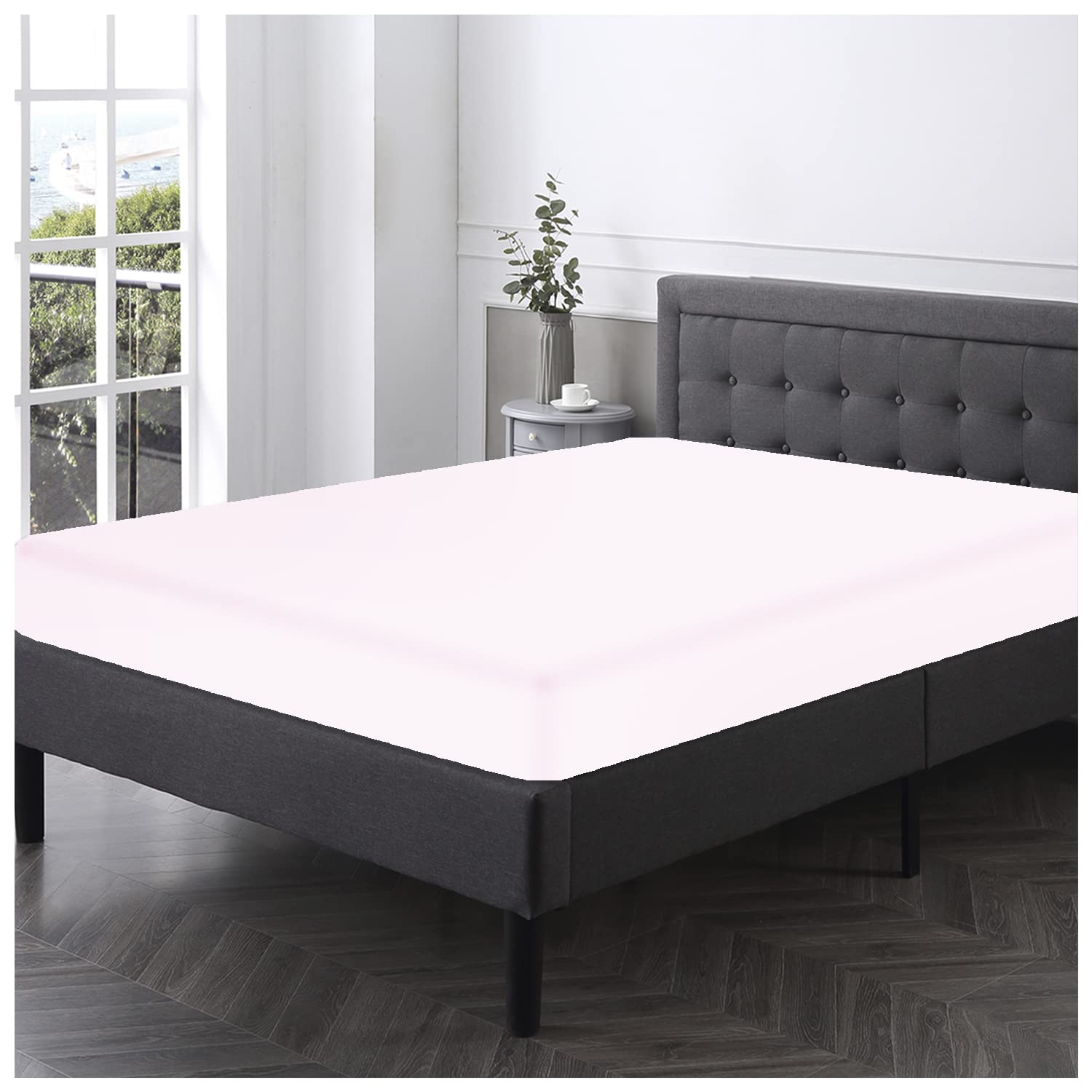 GC GAVENO CAVAILIA Luxury Deluxe Fitted & Flat Sheet, Easy Care Soft & Cosy Polycotton Bed Sheets & Pillowcase, White, King