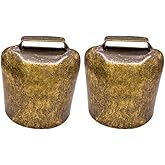 EXCEART 2pcs Cow Horse Sheep Grazing Copper Bells Cattle Goat Iron Bells Farm Animal Copper Loud Bronze Bell 62g