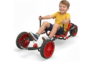 YBIKE Explorer Pedal Car - 3-Wheel Go Kart for Kids, Ride On Toys for Girls and Boys, Ages 4 & Up, Steer with Handles, Adjustable Frame & Seat, Up to 155 lbs