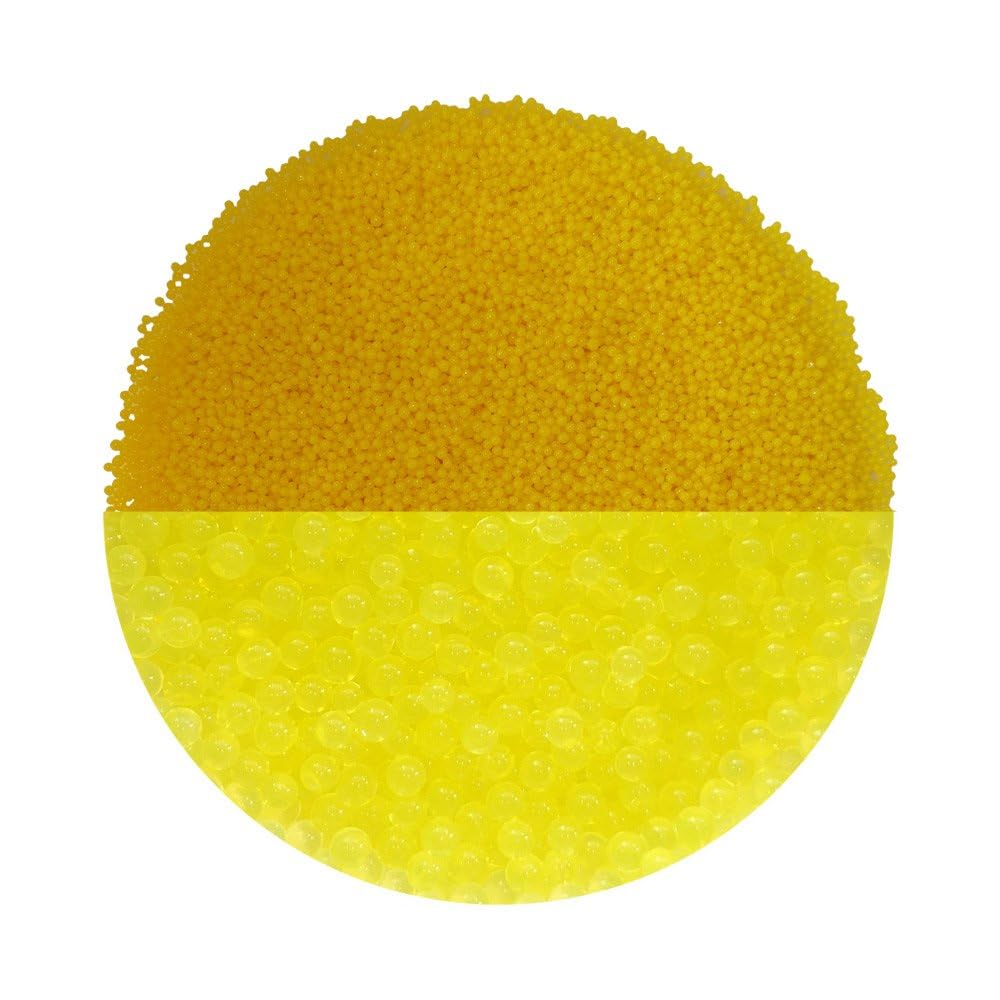 trendfinding 100 g water-retaining decorative granules yellow, grain size 1.5-2 mm, decoration for flowers and plants, 10 litres, very economical, versatile use