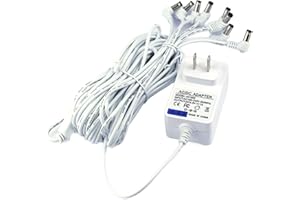 MSMJSFA AC/DC 4.5V Power Adapter Compatible with Lemax Lighted Accessory 74707 74295 84428 94565 Lemax Halloween Christmas Village Christmas Decorations Micro Lighting Building Decor(8 outputs) ﻿