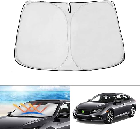 Amazon Cartist ホンダ シビック フロントサンシェード Honda Civic 10代目 フロントガラス サンシェード シェードカーテン マルチサンシェード Fc1 Fk7 H29 7 現行 遮光率99 シェード 日よけ 車種専用 Uvカット カスタムパーツ インテリア 内装パーツ 取付簡単 収納袋