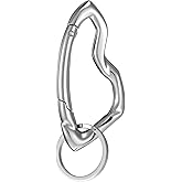 Quilax Silver White Y2K Carabiner Keychain Clips, Cute Carabiner Keychain, Y2K Irregular Key Ring Clips for Backpacks, Car Keys, Purse Handbag, Hiking Accessories