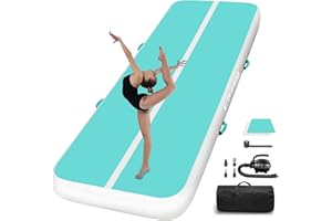 CZGBRO Tumbling Track Mat Thickness Inflatable Gymnastics Mats Air Mat Tumble Track, Air Floor Training Mats with Air Pump for Kids Gym Home Use Cheerleading Yoga