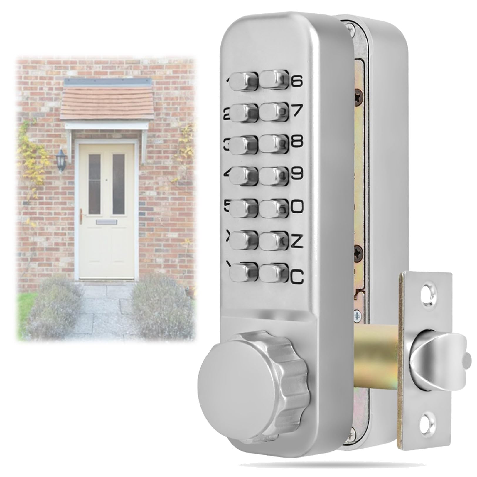 CUTULAMO Digital Mechanical Code Door Lock Door Code Lock 4 to 7 Digits Double Sided, Waterproof, 30 to 60Mm Door Thickness keypad Lock Dead Bolts