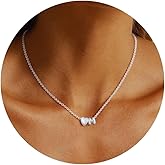 QILMILY Sliver Bubble Initial Necklaces for Women-Silver Tiny Heart Letter Necklace, Dainty Name Pendant Necklace Birthday Valentines Day Gifts for Girlfriend Wife Women Personalized Gifts for Her