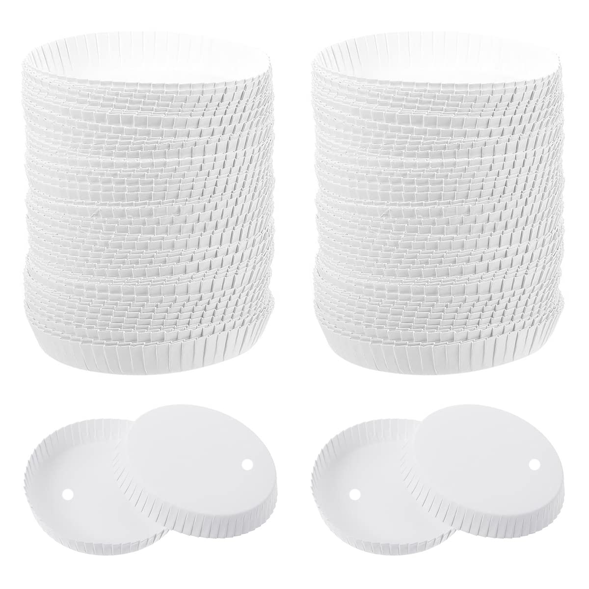 100 Pcs Disposable Paper Cup Cover Hot Cup Lids Recycled Drinking Lids Decorative Coffee Cup Covers for Cafe Hotel KTV Bars White 75mm (7 * 7)