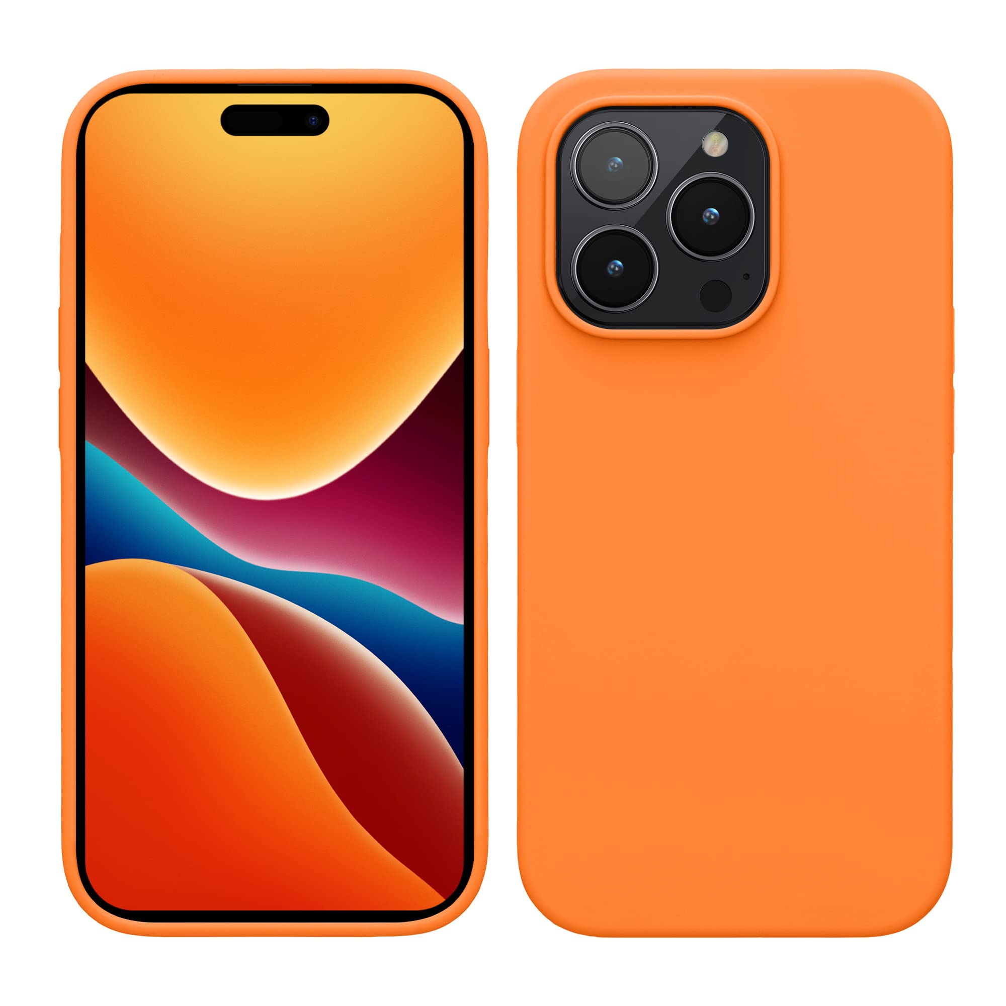 kwmobile Case for iPhone 14 Pro Case - Slim Soft TPU Silicone Cover - Works with Wireless Charging - Fruity Orange โ image 1