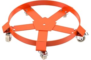 DEXSO 55 Gallon Drum Dolly, Heavy Duty 1250LBS Load Capacity Drum Cart, Non Tipping Hand Truck with 5 Swivel Casters Wheel for Warehouse Drum Handling, Carry Potted (1 Pack)