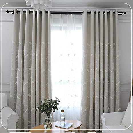 Amazon De Wewe Segeln Blackout Vorhang Panels Einfarbig Gestickt Doppelvorhang Senschal Fenster Drapiert Schlafzimmer Und Wohnzimmervorh Nge 1panel Beige W350xh270cm W138xh106inch