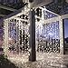 LEORX 300 LED Curtain Lights, 8 Modes Curtain Fairy Lights for New Year Wedding Party Bedroom Garden Patio Outdoor Indoor, White