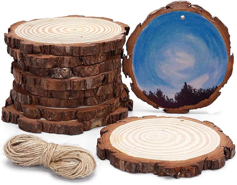 Unfinished Natural Wood Slices 3.5