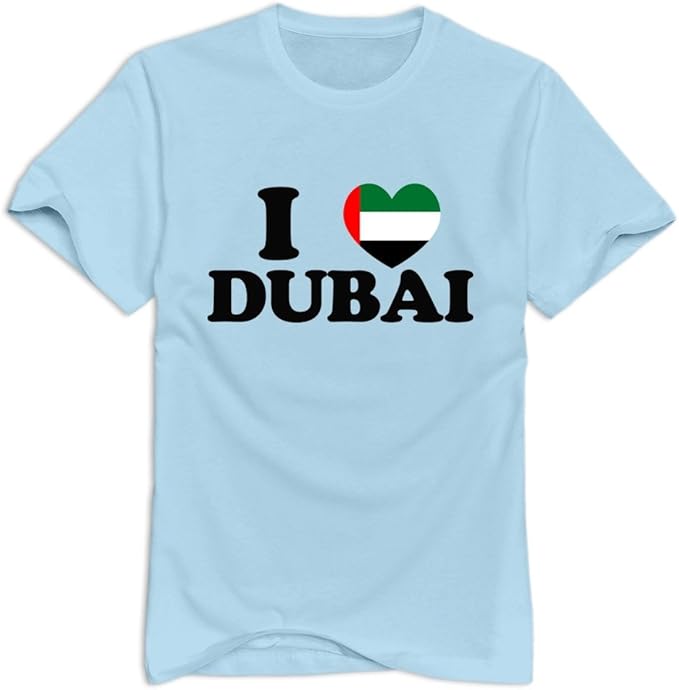 CUAUNED I Love Dubai Tshirt For Men Fun 100 Cotton Shirt