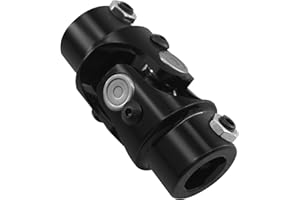 GLOCRORET 3/4 "DD x 3/4 "DD U-Joint Black Single Steering Shaft Universal Joint 35 Degree, Total Length:83 mm
