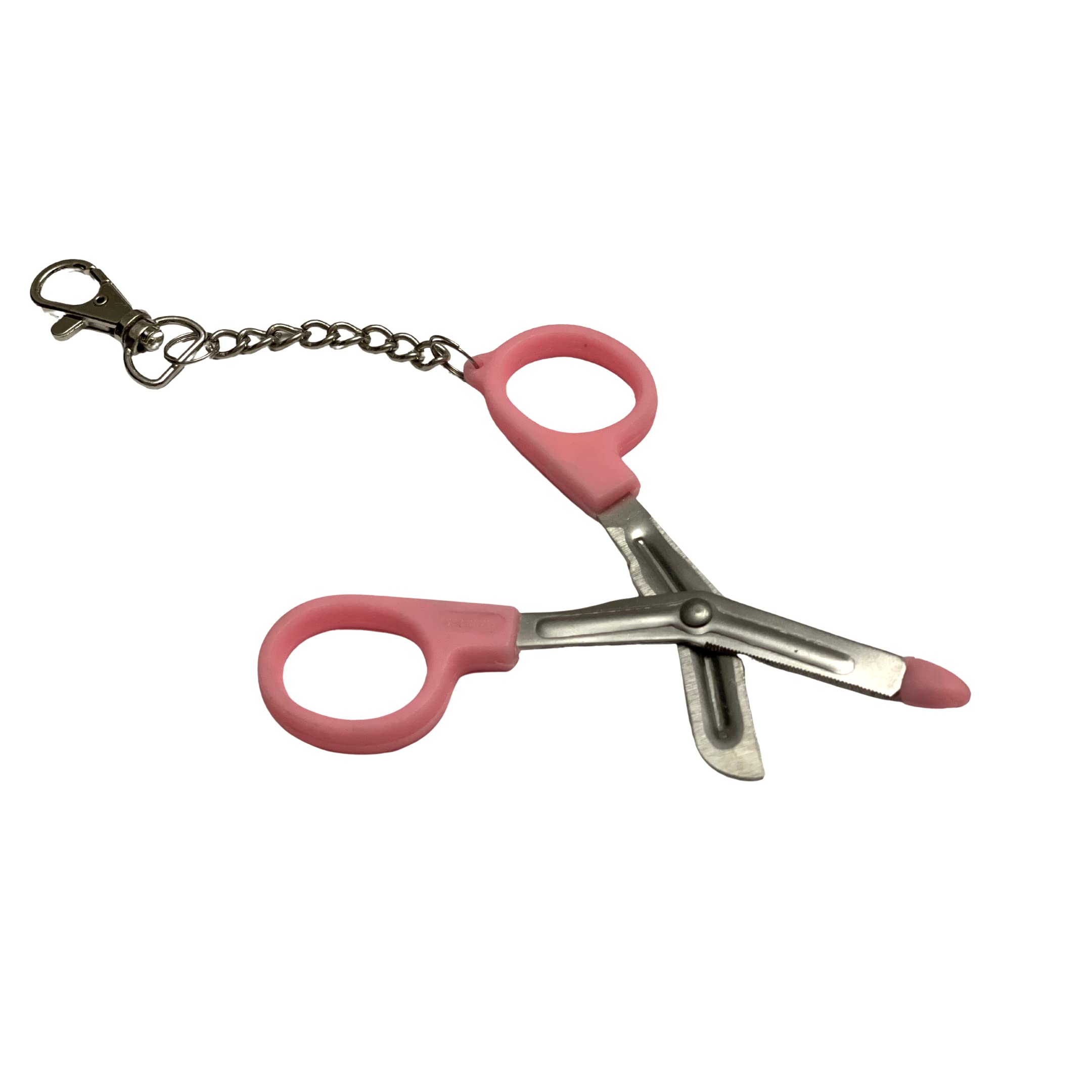 Mini Nurses Utility Scissors with Belt Clip - Pink Handle
