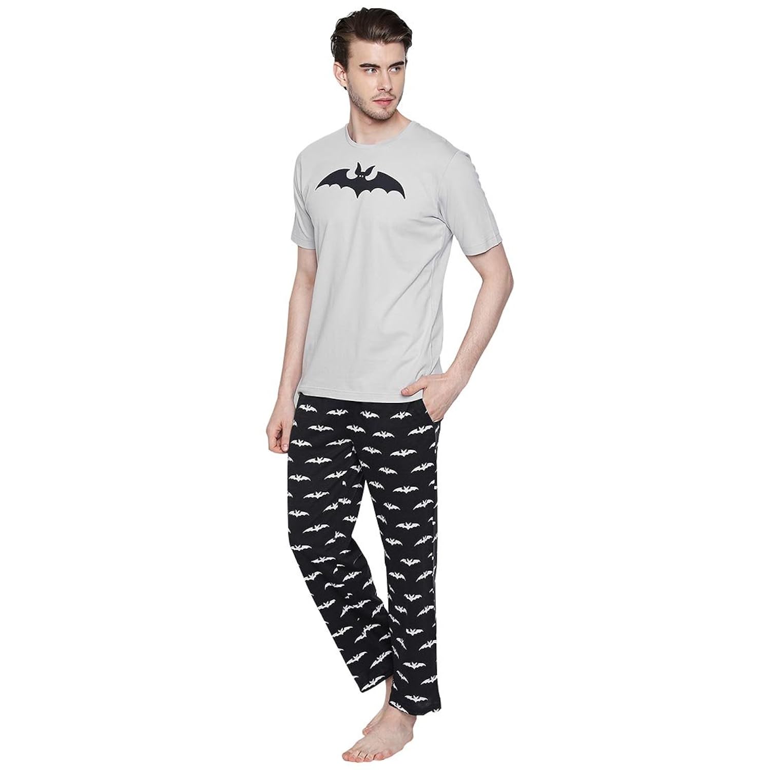 the bats mens cotton pajama set