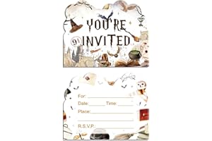 20 PCS Magical Wizard Invitations Cards, Magical Wizard Birthday Party Supplies, Magical Wizard Birthday Party Invitations fo