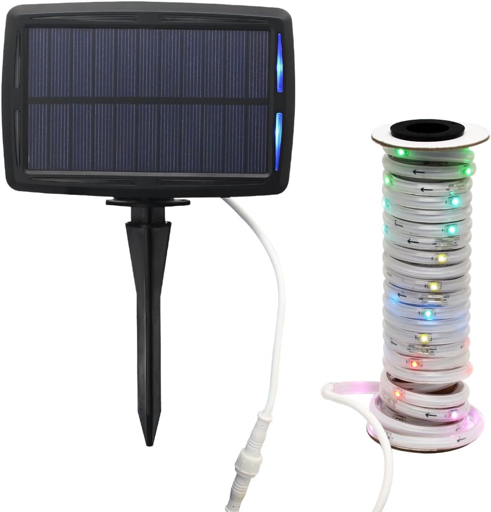 bling shine Solar Rope Lights,16.4ft 60 RGB LEDs Solar Strip Lights Outdoor Waterproof 27 Color Changing Solar Lights for Tree,Garden,Lawn, Patio, Wedding, Party, Festival and Indoor Decoration