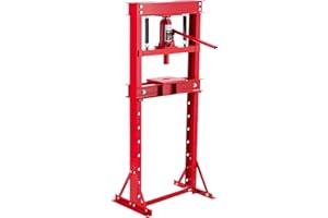 MilleLoom Hydraulic Press 12 t, h-Frame Garage Hydraulic Press with 2 Press Plates, Heavy Duty Adjustable Hydraulic Garage Pr