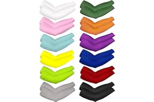 Bememo 12 Pairs Unisex UV Protection Sleeves Long Arm Cooling Cover Sleeves