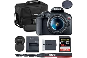 Canon EOS Rebel T7 DSLR Camera with 18-55mm Lens Bundle with Canon 200ES EOS Shoulder Bag + 64GB Extreme PRO Memory Card