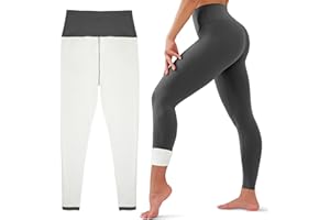 HEGALY Thick Fleece Lined Leggings for Women Tummy Control High Waisted Workout Thermal Warm Soft Yoga Pants for Cold Winter