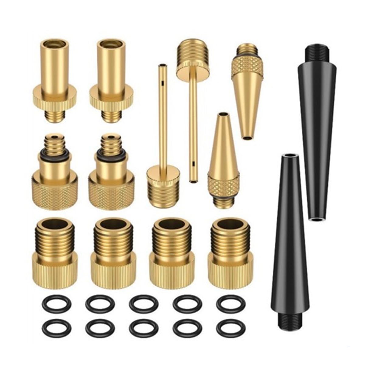 HOUSON 14PCS Bicycle Valve Adapter, Bicycle French Valve Adapter AV DV SV Bicycle Valve Adapter Accessories with Sealing Ring for Bicycle Pump