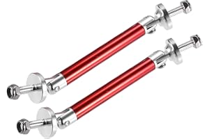 ACROPIX Universal 3"-4" Adjustable Aluminum Alloy 75mm Front Bumper Lip Splitter Diffuser Strut Rod Tie Bars Splitter Support Rods Red - Pack of 2