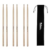 Antner 3 Pairs Maple Wood Drumsticks 7A Drum Sticks
