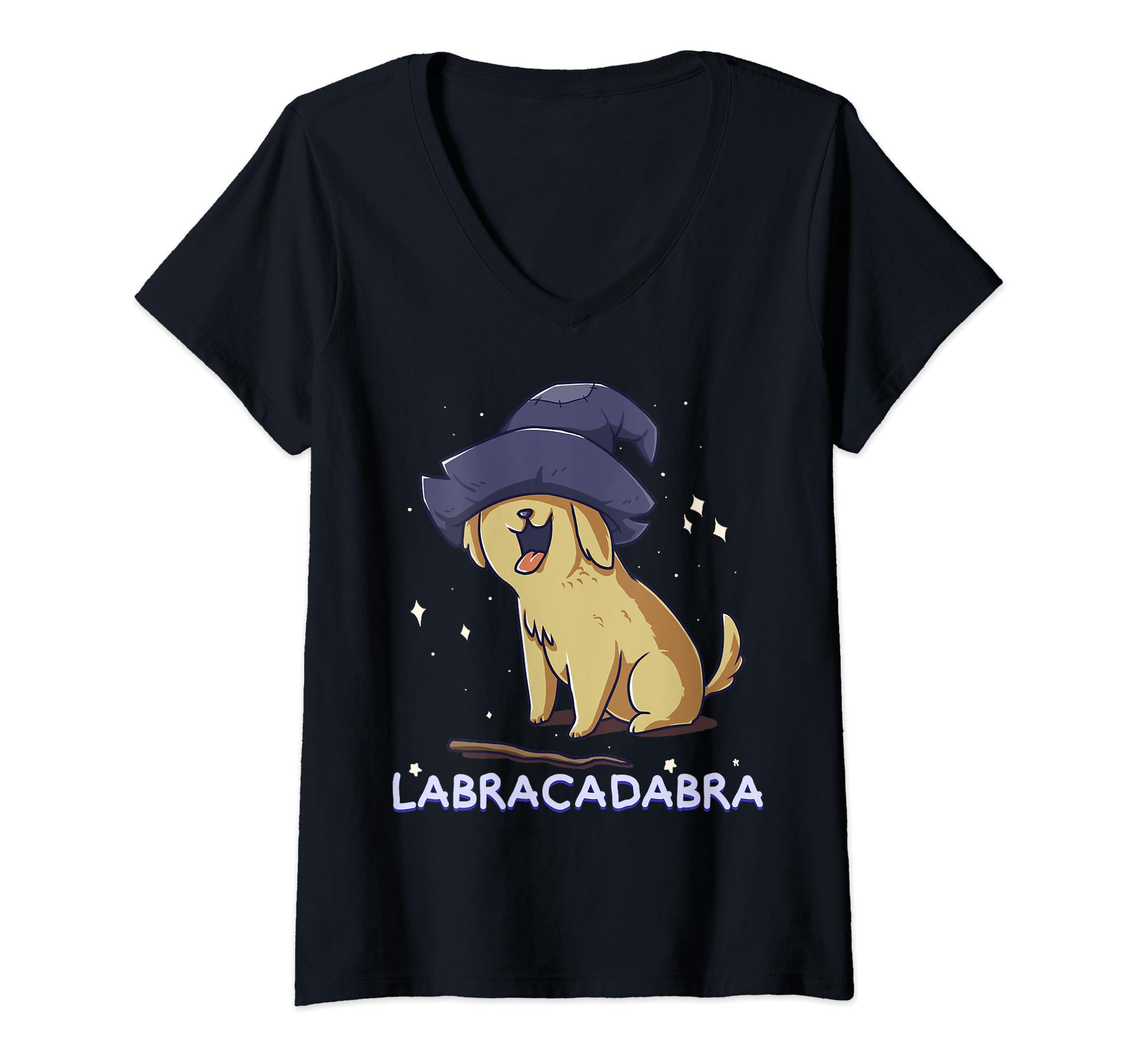 Labracadabra Labrador Retriever Dog Owner Cute Puppy Spell V-Neck T-Shirt