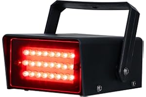 ENUOLI Mini LED Strobe Light Red Color with 24 Super Bright LEDs Variable Speed Control for Christmas Clubs Stage Light Effec