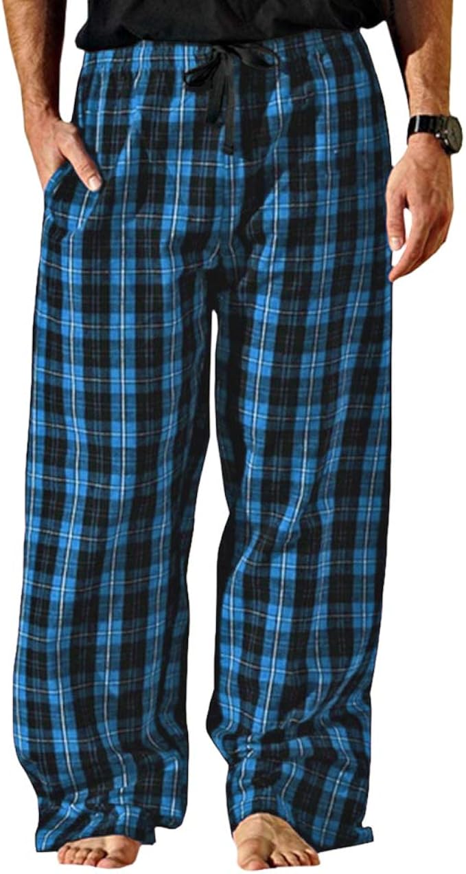 mens flannel lounge pants with pockets