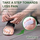 Welnove Hammer Toe Crests Straightener 4 Pcs Gel Toe Pads White 3 Loops view 4