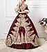 ROLECOS Womens Royal Retro Medieval Renaissance Dresses Lady Satin Masquerade Dress Wine Red