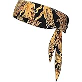 Sports Head Tie Westie Dogs Beach Summer Tropical Tie Sweatband Headband Men Women Elastic Bandana Adjustable Non-Slip Moisture Wicking for Running Football Yoga Workout Athletic Hair Ninja Head Band