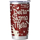 BBGreek Delta Sigma Theta Sorority Paraphernalia - Official Vendor - 20 oz Stainless Steel Insulated Sublimation Tumbler - Heart