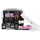 MakarttPro Acrylic Nail Kit for Beginner Nail Techs with EMA Monomer | Complete 12-piece set with pink &amp; clear acrylic powders, Kolinsky brush, nail forms and essential tools for nail extensions