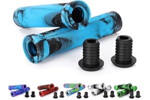 KUTRICK Scooter Grips - Mixed Color MTB & BMX Handlebar Grips | 145mm Soft Grips for Pro Stunt Kick Scooter, Mountain Bike