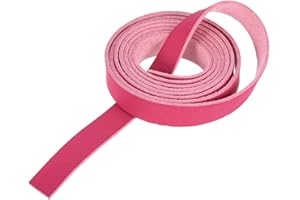 MECCANIXITY Leather Straps Strip Belt 1.2cm(0.5" Width) 100cm(40" Length) Leather Strips String Bright Pink for DIY Craft, Je