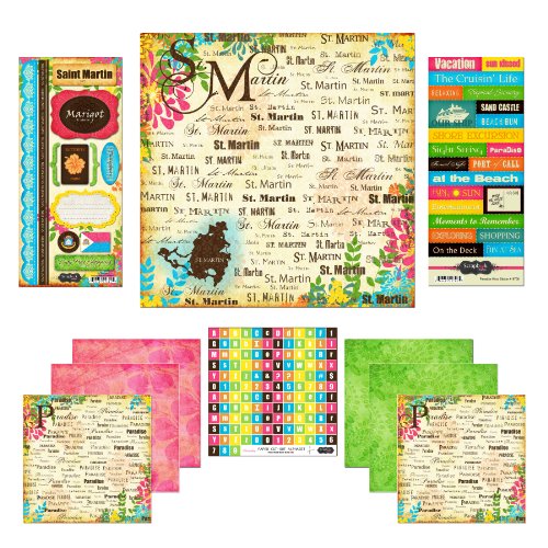 Scrapbook Customs Themed Paper and Stickers Scrapbook Kit, St. Martin Paradise