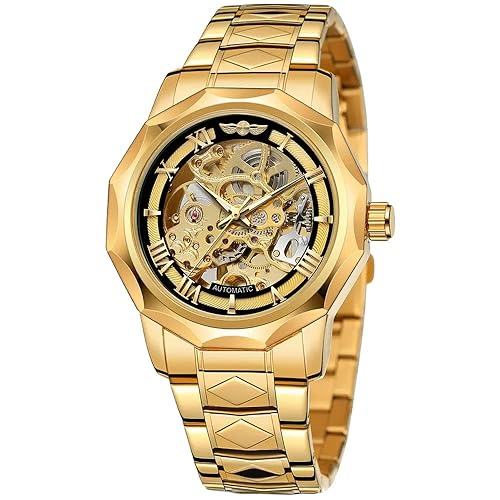 Tiong Men Mechanical Watches Automatic Self-Wind Golden
