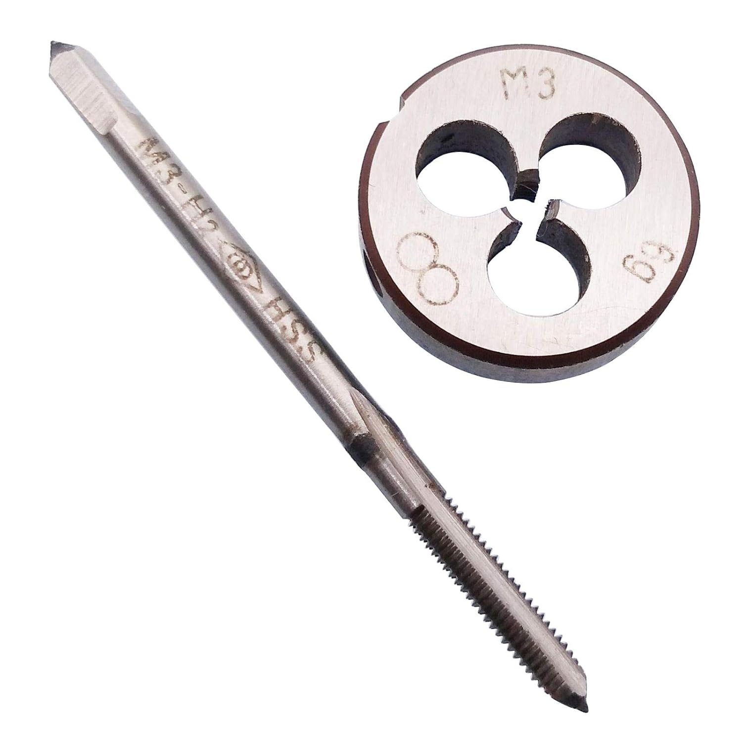 HSS M3 x 0.5mm Tap and M3 x 0.5mm Die Metric Thread Right Hand Home Improvement