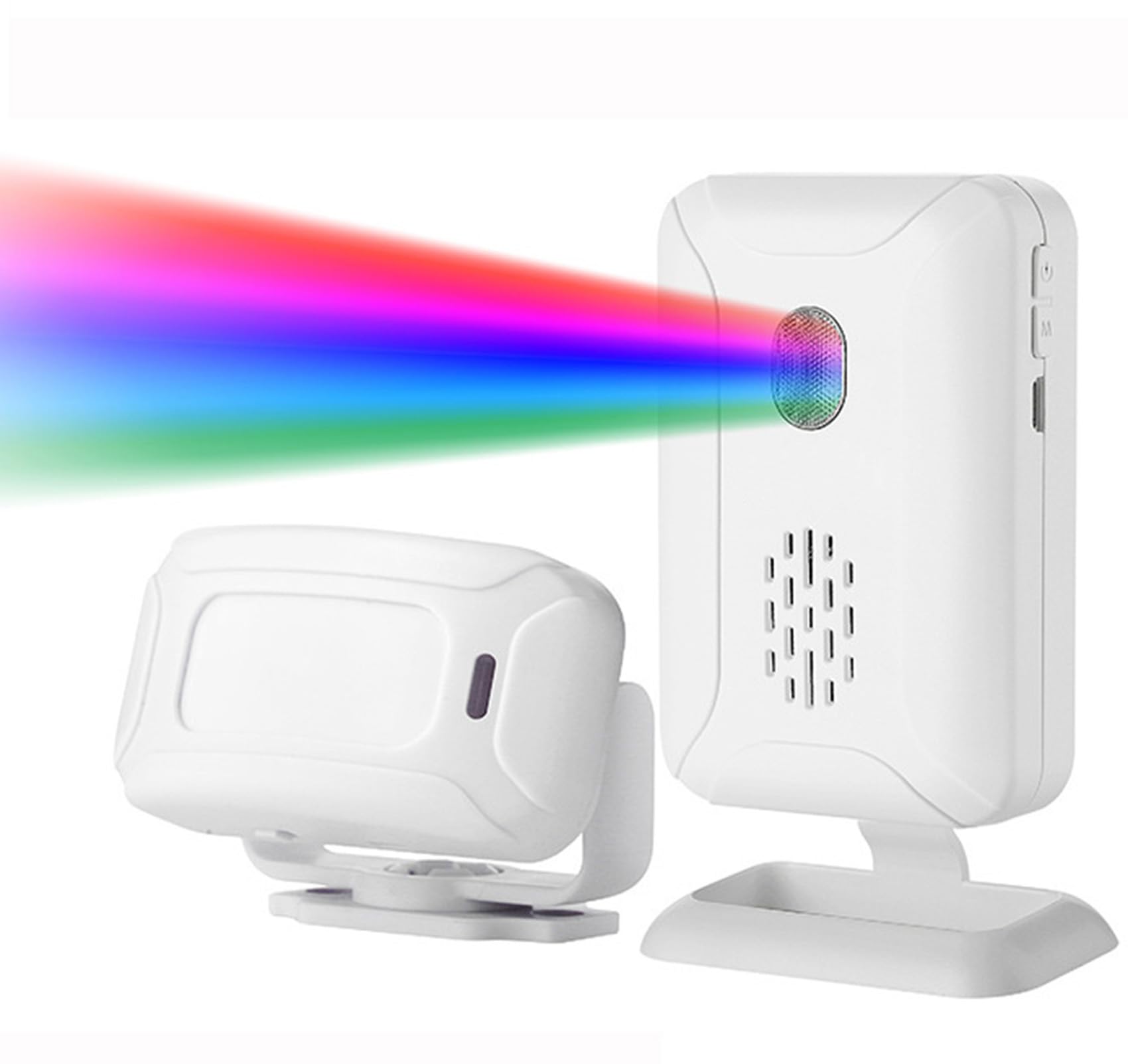 Meichoon Security System Motion Detector Doorbell, 1x Infrared Sensor, 1x Receiver, Wireless, 433 MHz, 8m Range, Battery Powered, Indoor/Outdoor Use, Q-YBQ04 Model