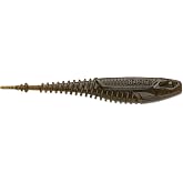 CrushCity Freeloader Soft Plastic Swimbait Minnow, Natural Swimming Action for Jig Heads &amp; Multi-Species Bass Fishing, 4-1/4", Green Pumpkin