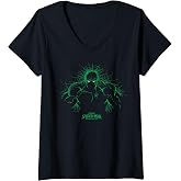 Women's Marvel Spider-Man: Brand New Day Hulk Green Web Silhouette V-Neck T-Shirt