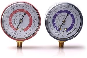 Atoplee 1Pair Air Conditioner R410A R134A R22 Refrigerant Low & High Pressure Gauge