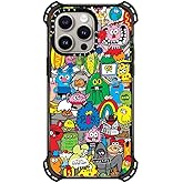 CASETiFY Bounce iPhone 15 Pro Max Case [6X Military Grade Drop Tested / 21.3ft Drop Protection/Compatible with Magsafe] - Cute Prints - Fun Friends - Clear Black